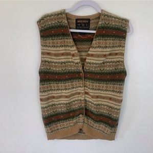 Woolrich Knit Striped Cardigan Vest